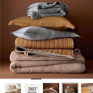 Crate & Barrel Belgian Flax Linen Quilt - Thumbnail 4